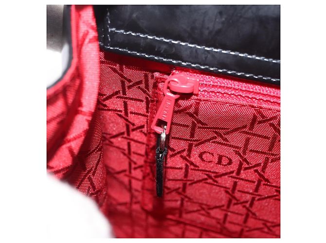 Sac à épaule Christian Dior Vernis Noir Argent Auth gh2387 Argenté - vue 26