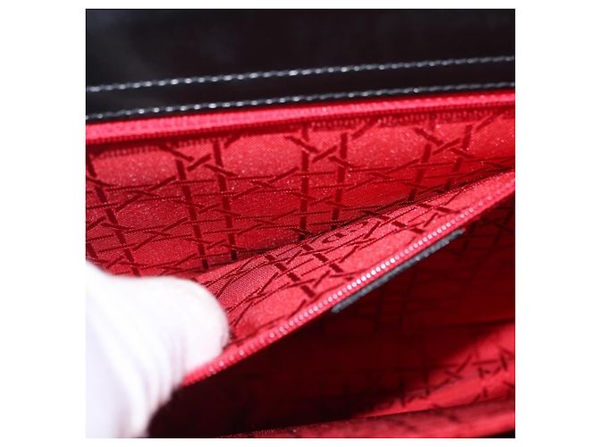 Sac à épaule Christian Dior Vernis Noir Argent Auth gh2387 Argenté - vue 27