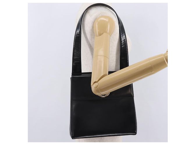 Sac à épaule Christian Dior Vernis Noir Argent Auth gh2387 Argenté - vue 29