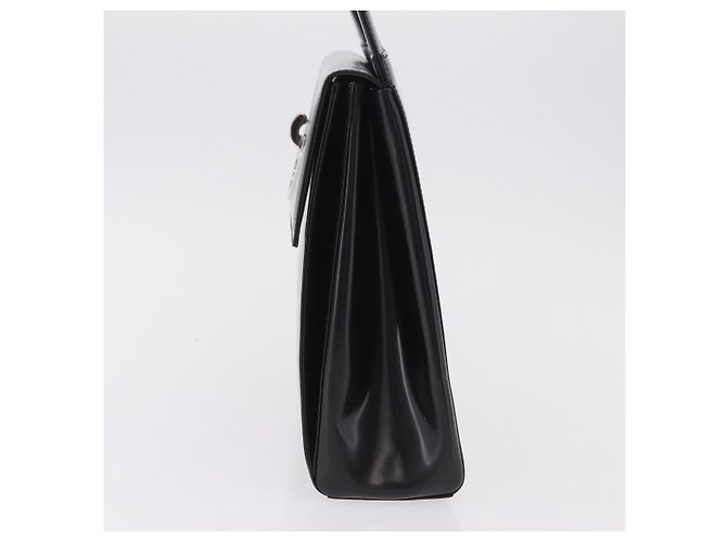 Sac à épaule Christian Dior Vernis Noir Argent Auth gh2387 Argenté - vue 4