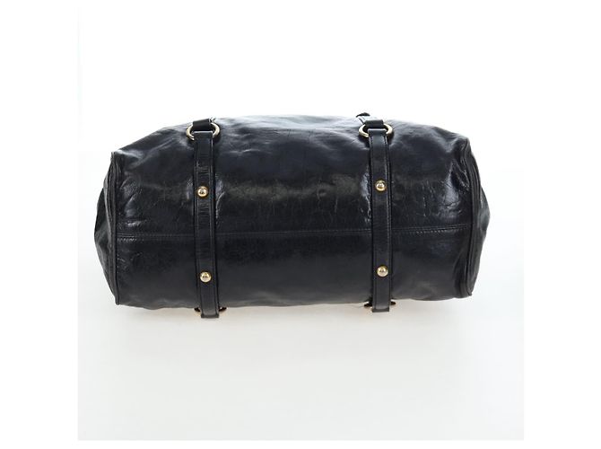 Borsa a mano Miu Miu Vitellolux 2way Black Gold Auth 202521M Nero D'oro - vista 5