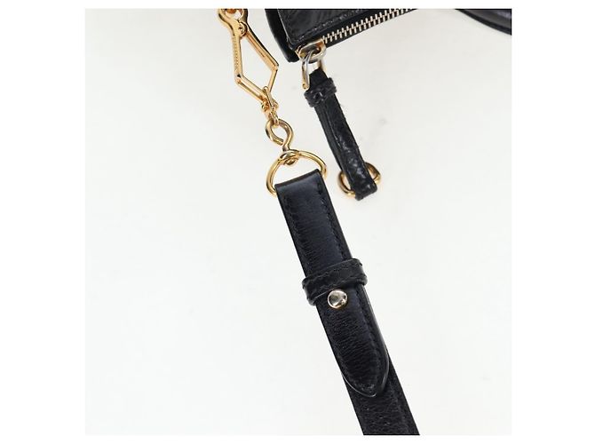 Borsa a mano Miu Miu Vitellolux 2way Black Gold Auth 202521M Nero D'oro - vista 9