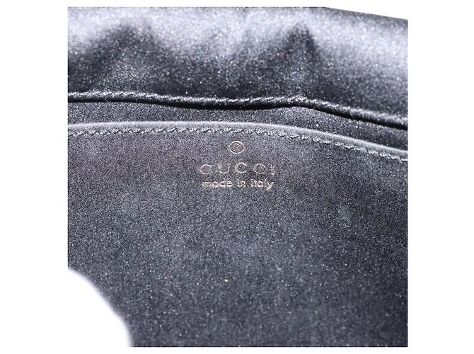 GUCCI Schultertasche Satin Black Silver Auth 206225A Schwarz Silber - Ansicht 16