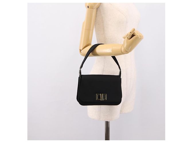 GUCCI Schultertasche Satin Black Silver Auth 206225A Schwarz Silber - Ansicht 22