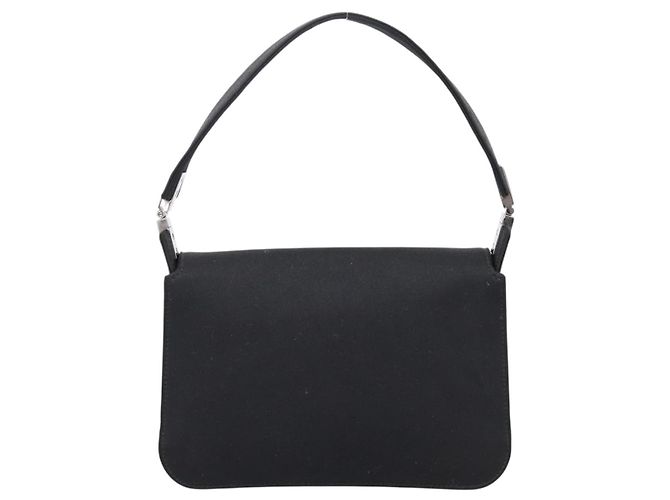GUCCI Schultertasche Satin Black Silver Auth 206225A Schwarz Silber - Ansicht 3
