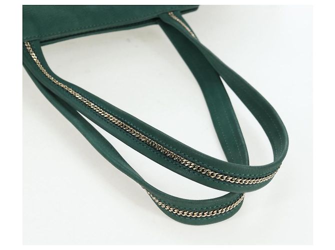 FENDI Tote Bag aus Leder Grün Gold Auth 203838A Golden - Ansicht 9
