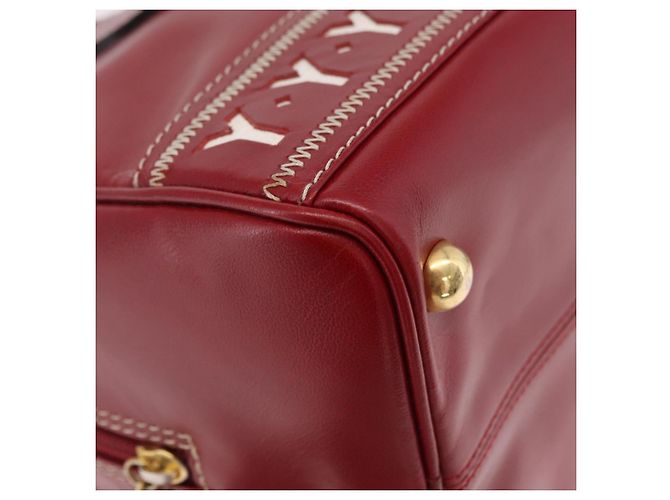 Autre Marque SAINT LAURENT Handtasche Leder 2way Rot Gold Authentisch 206113V Golden - Ansicht 17