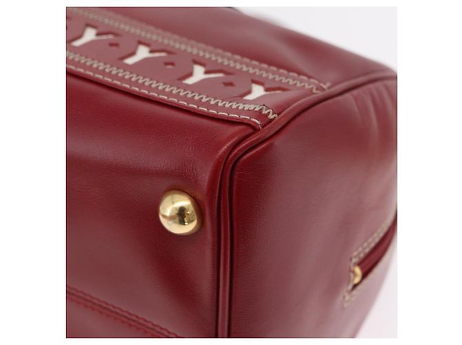Autre Marque SAINT LAURENT Handtasche Leder 2way Rot Gold Authentisch 206113V Golden - Ansicht 18