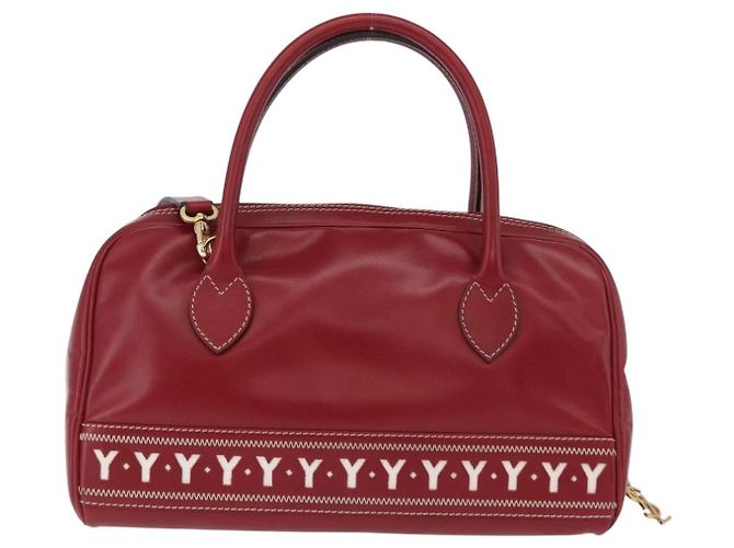 Autre Marque SAINT LAURENT Handtasche Leder 2way Rot Gold Authentisch 206113V Golden - Ansicht 2