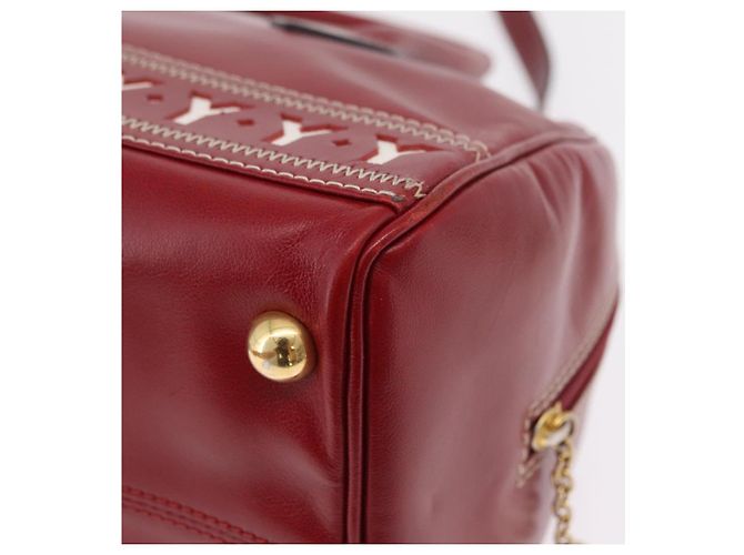 Autre Marque SAINT LAURENT Handtasche Leder 2way Rot Gold Authentisch 206113V Golden - Ansicht 20