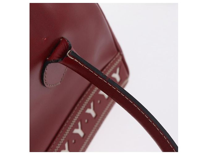 Autre Marque SAINT LAURENT Handtasche Leder 2way Rot Gold Authentisch 206113V Golden - Ansicht 27