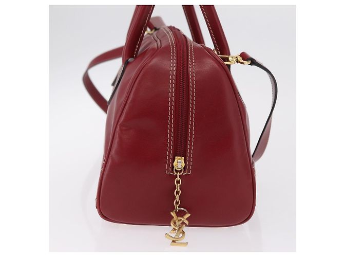 Autre Marque SAINT LAURENT Handtasche Leder 2way Rot Gold Authentisch 206113V Golden - Ansicht 4