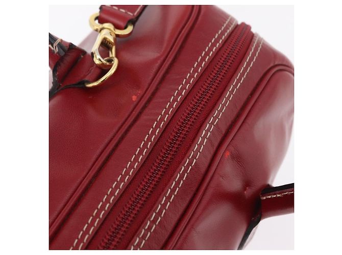Autre Marque SAINT LAURENT Handtasche Leder 2way Rot Gold Authentisch 206113V Golden - Ansicht 7