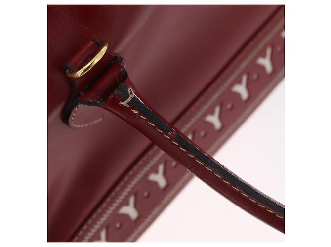 Autre Marque SAINT LAURENT Handtasche Leder 2way Rot Gold Authentisch 206113V Golden - Ansicht 8