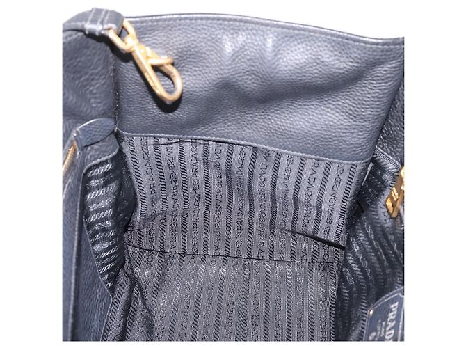 Sac à main PRADA en cuir 2way Noir Or Auth ep16198V Doré - vue 21
