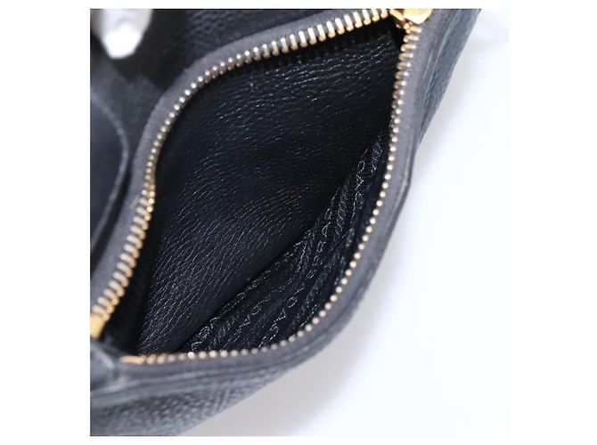 Sac à main PRADA en cuir 2way Noir Or Auth ep16198V Doré - vue 27