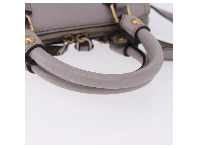 MCM Handtasche Leder 2way Grau Gold Auth 203213 Braun Golden - Ansicht 12