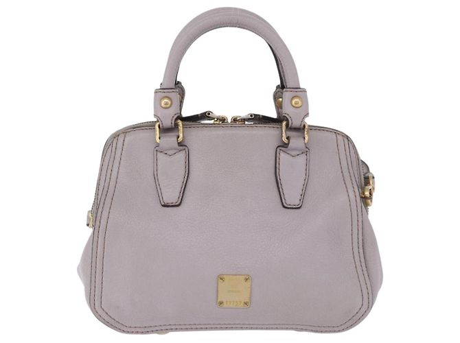 MCM Handtasche Leder 2way Grau Gold Auth 203213 Braun Golden - Ansicht 2