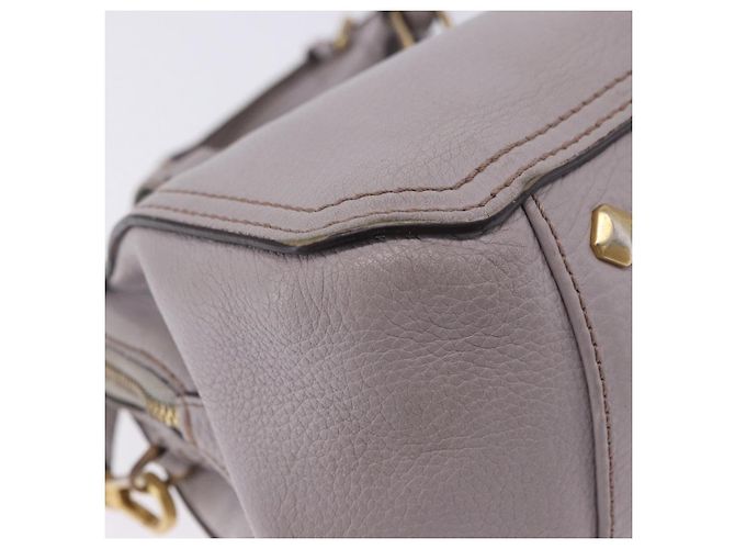 MCM Handtasche Leder 2way Grau Gold Auth 203213 Braun Golden - Ansicht 20