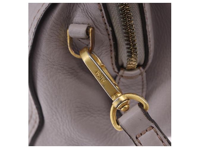 MCM Handtasche Leder 2way Grau Gold Auth 203213 Braun Golden - Ansicht 24