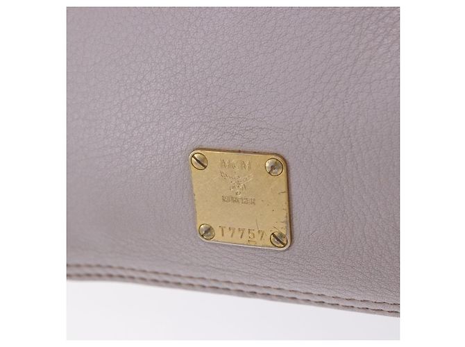 MCM Handtasche Leder 2way Grau Gold Auth 203213 Braun Golden - Ansicht 26