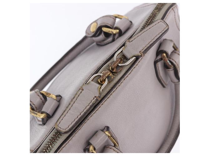 MCM Handtasche Leder 2way Grau Gold Auth 203213 Braun Golden - Ansicht 27
