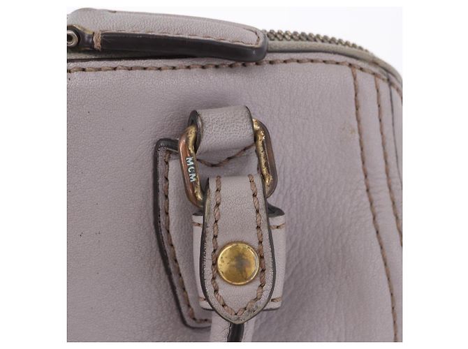MCM Handtasche Leder 2way Grau Gold Auth 203213 Braun Golden - Ansicht 28