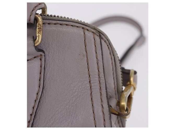 MCM Handtasche Leder 2way Grau Gold Auth 203213 Braun Golden - Ansicht 3