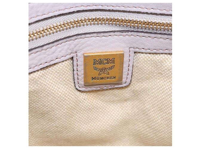 MCM Handtasche Leder 2way Grau Gold Auth 203213 Braun Golden - Ansicht 30
