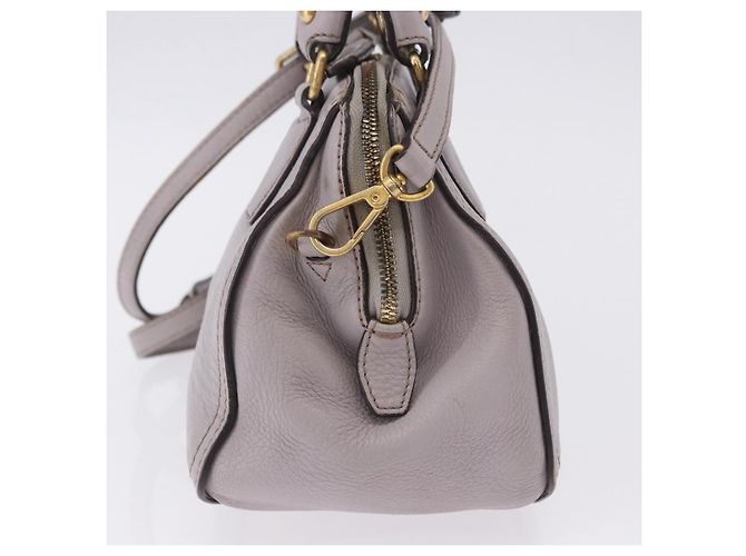 MCM Handtasche Leder 2way Grau Gold Auth 203213 Braun Golden - Ansicht 8