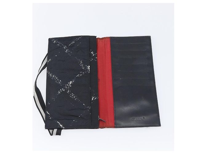 Cartera larga CHANEL Travel Line de lona negra CC Auth bs37172 Negro - vista 10