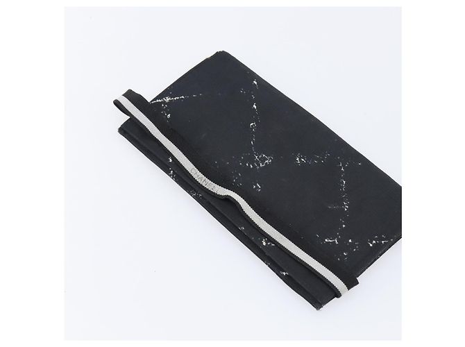 Cartera larga CHANEL Travel Line de lona negra CC Auth bs37172 Negro - vista 8