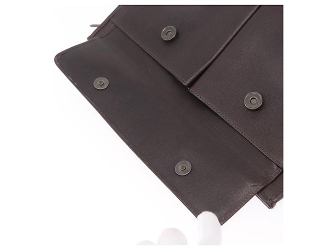 Borsa a pochette Gianni Versace in pelle marrone autentica bs37217 - vista 11