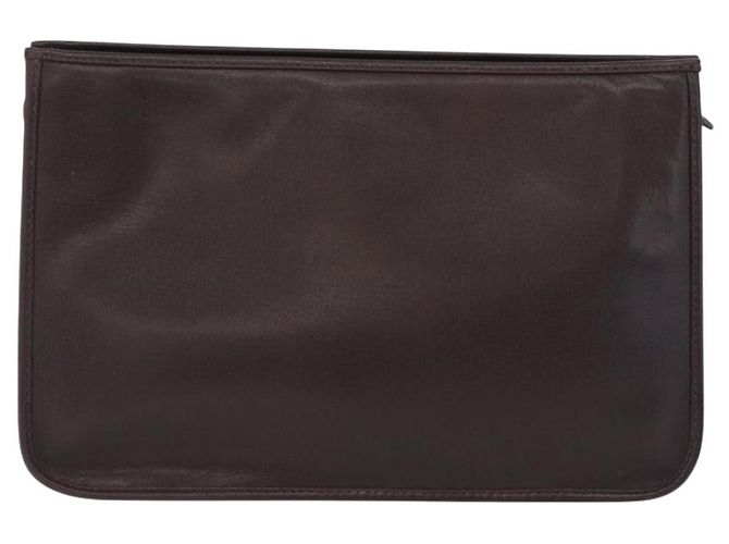 Borsa a pochette Gianni Versace in pelle marrone autentica bs37217 - vista 2
