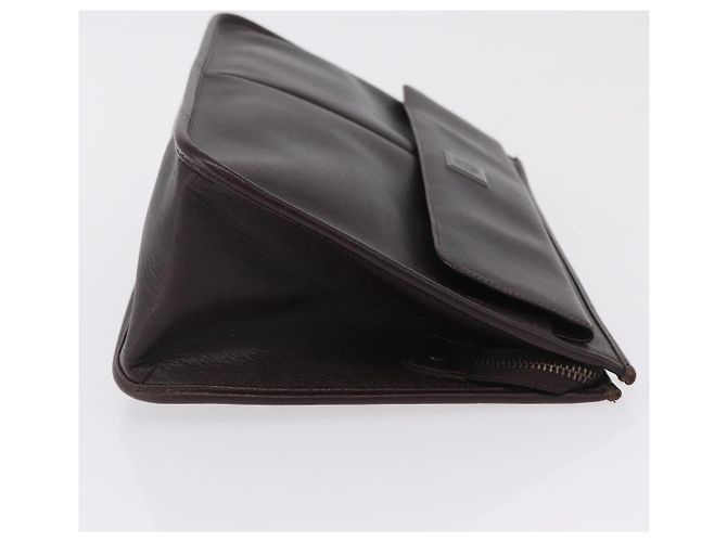 Borsa a pochette Gianni Versace in pelle marrone autentica bs37217 - vista 3