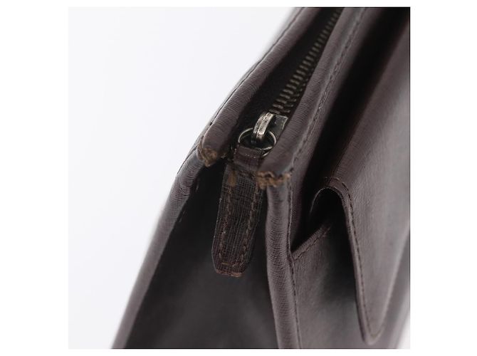 Borsa a pochette Gianni Versace in pelle marrone autentica bs37217 - vista 8