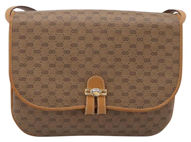 Bolso de hombro GUCCI Micro GG PVC Beige Tono Dorado 001 406 1780 Auth mr3049 - vista 2