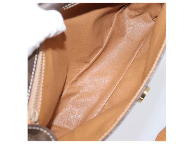 Céline Borsa a tracolla CELINE Macadam Canvas PVC Leather Brown Gold Auth ep15895 Marrone D'oro - vista 11