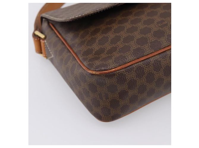 Céline Borsa a tracolla CELINE Macadam Canvas PVC Leather Brown Gold Auth ep15895 Marrone D'oro - vista 14
