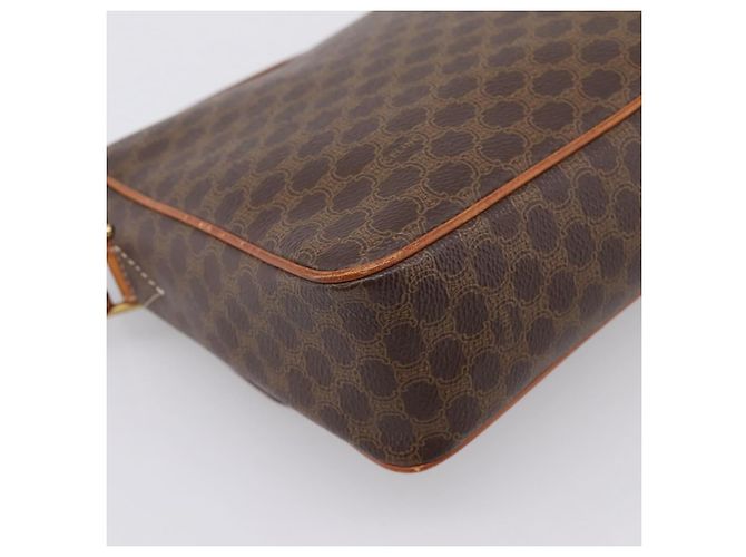 Céline Borsa a tracolla CELINE Macadam Canvas PVC Leather Brown Gold Auth ep15895 Marrone D'oro - vista 16