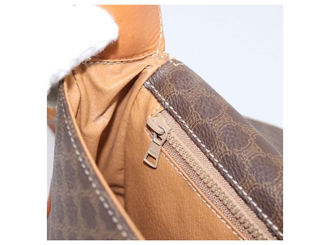 Céline Borsa a tracolla CELINE Macadam Canvas PVC Leather Brown Gold Auth ep15895 Marrone D'oro - vista 22
