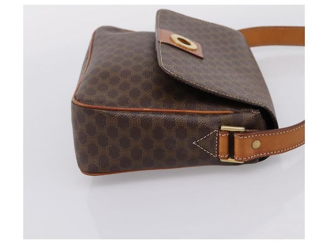 Céline Borsa a tracolla CELINE Macadam Canvas PVC Leather Brown Gold Auth ep15895 Marrone D'oro - vista 4