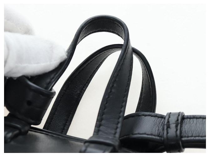 Borsa a tracolla LOEWE Hammock Mini in pelle 2way Nero Argento Auth 204615M - vista 14