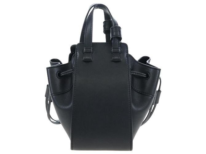 Borsa a tracolla LOEWE Hammock Mini in pelle 2way Nero Argento Auth 204615M - vista 2
