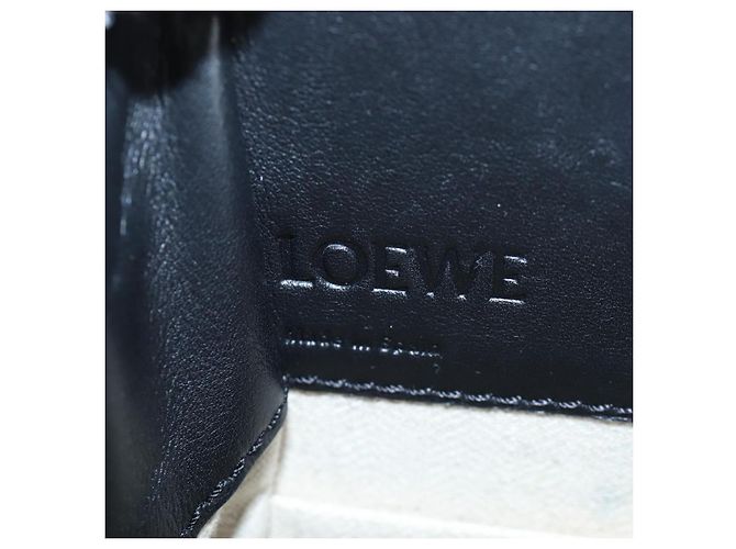 Borsa a tracolla LOEWE Hammock Mini in pelle 2way Nero Argento Auth 204615M - vista 21