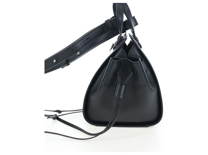Borsa a tracolla LOEWE Hammock Mini in pelle 2way Nero Argento Auth 204615M - vista 3