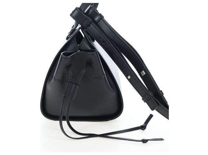 Borsa a tracolla LOEWE Hammock Mini in pelle 2way Nero Argento Auth 204615M - vista 4