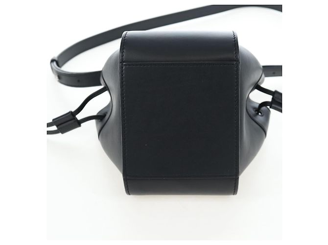 Borsa a tracolla LOEWE Hammock Mini in pelle 2way Nero Argento Auth 204615M - vista 5