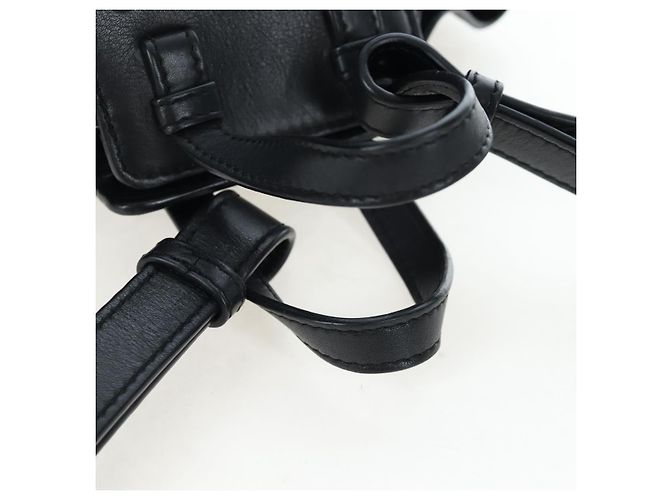 Borsa a tracolla LOEWE Hammock Mini in pelle 2way Nero Argento Auth 204615M - vista 7