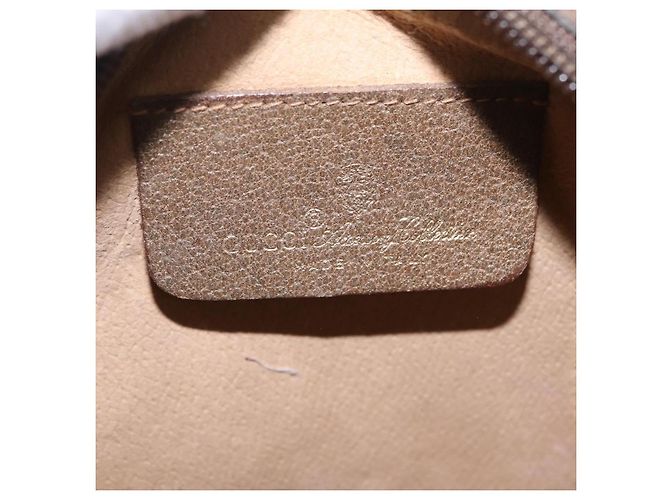 Borsa GUCCI GG Supreme Web Sherry Line PVC Beige Oro 89 02 066 Auth ka6316 D'oro - vista 17